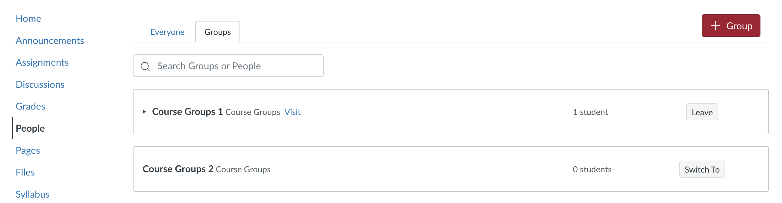 Canvas People page screenshot
