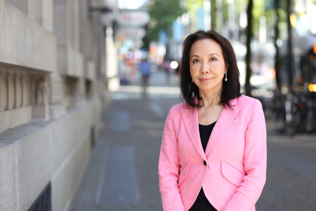Rosalie Tung professor of SFU standing in downtown Vancouver