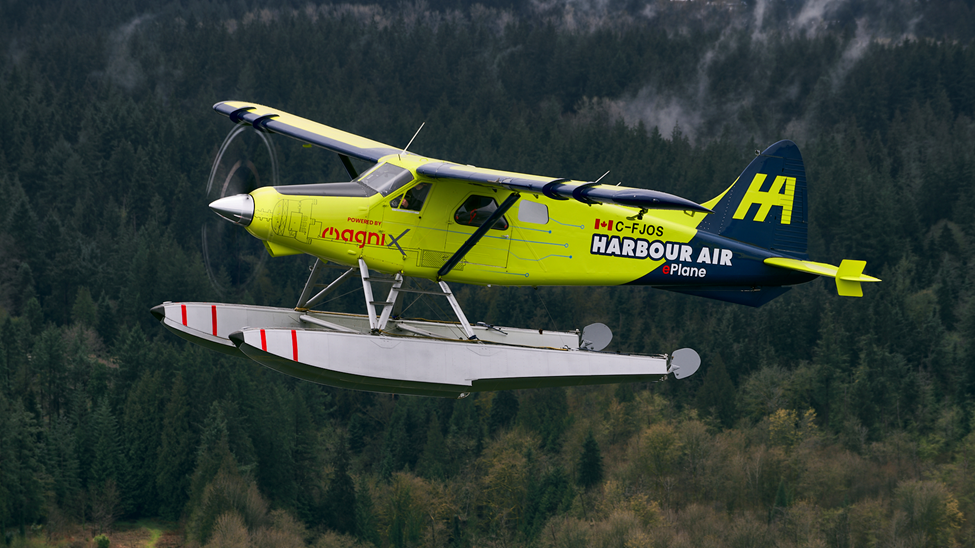 Harbour Air eplane mid-flight