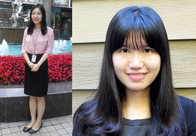 BBA graduates Luming Zhao (left) and Xiwen Zheng both secured prestigious roles with PwC Shanghai upon graduation thanks to their SFU co-op experience. 