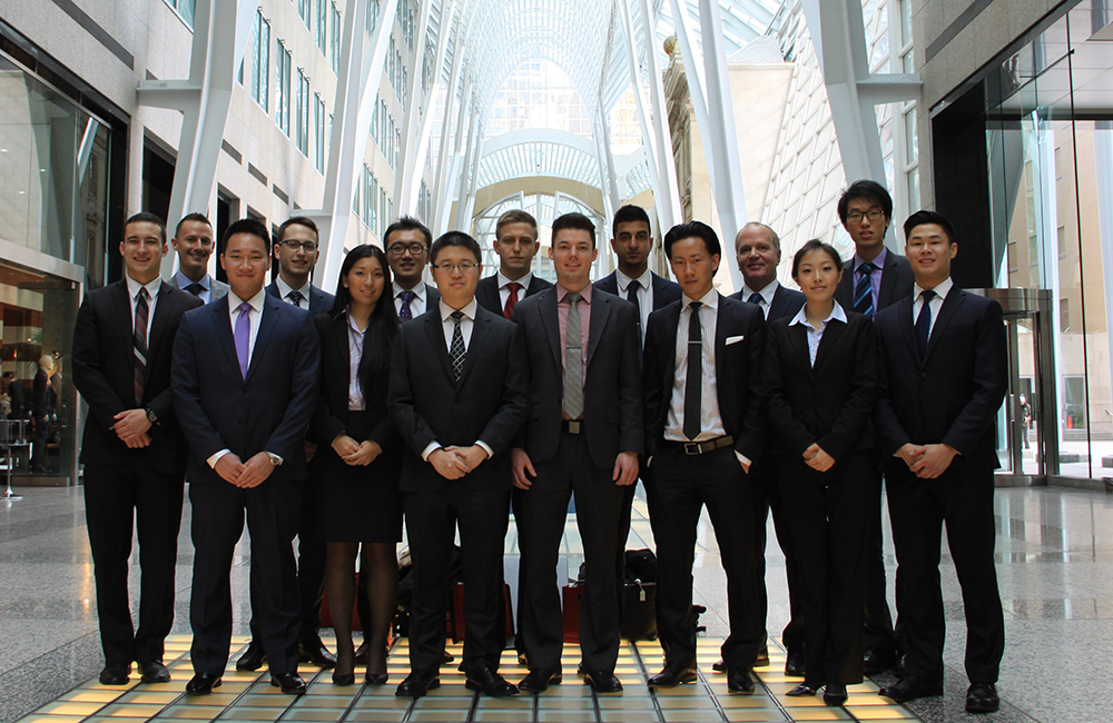 BEAM students on the fall 2014 Toronto trip to visit global financial institutions. 