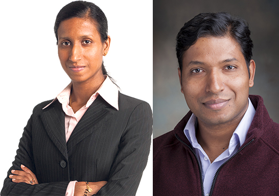 Beedie School of Business Associate Professor Rekha Krishnan and Assistant Professor Rajiv Krishnan Kozhikode. 