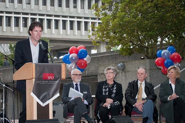 Ryan Beedie and family at the 2011 naming of SFU's Beedie School of Business